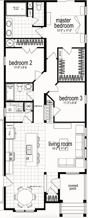 Caribou floor plan home features