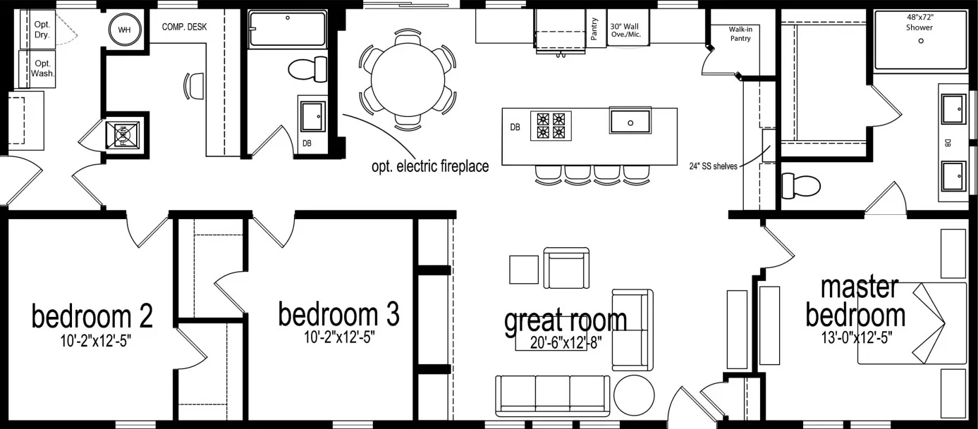 Orchid 60a floor plan home features